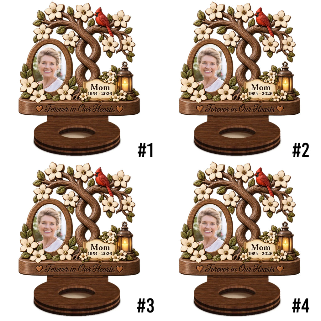 Our Angels Mom And Dad - Personalized Wooden Candle Holder