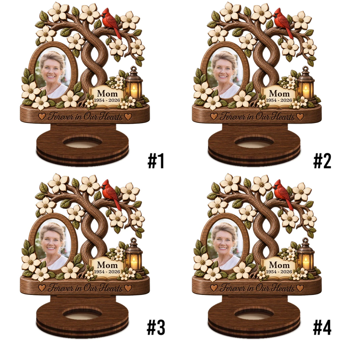 Our Angels Mom And Dad - Personalized Wooden Candle Holder