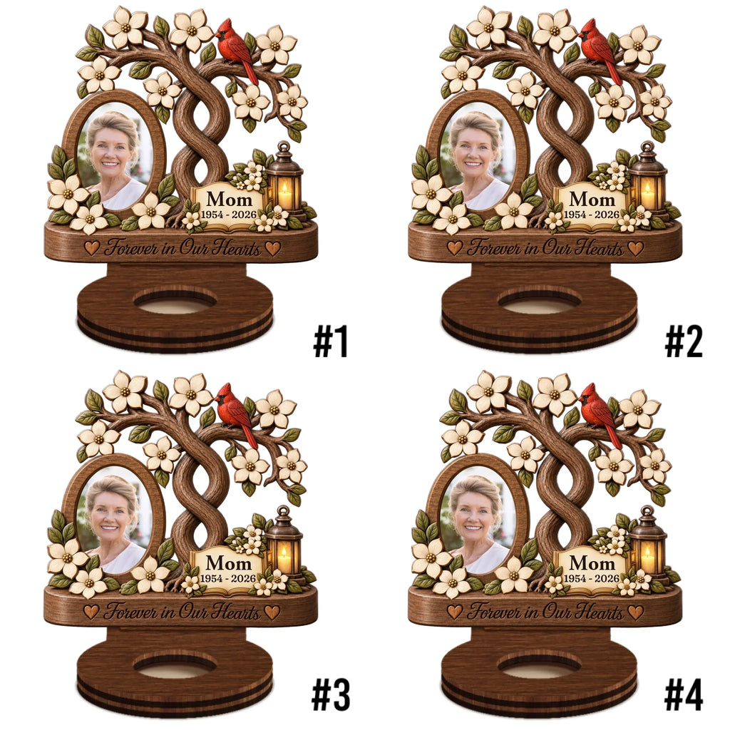 Our Angels Mom And Dad - Personalized Wooden Candle Holder