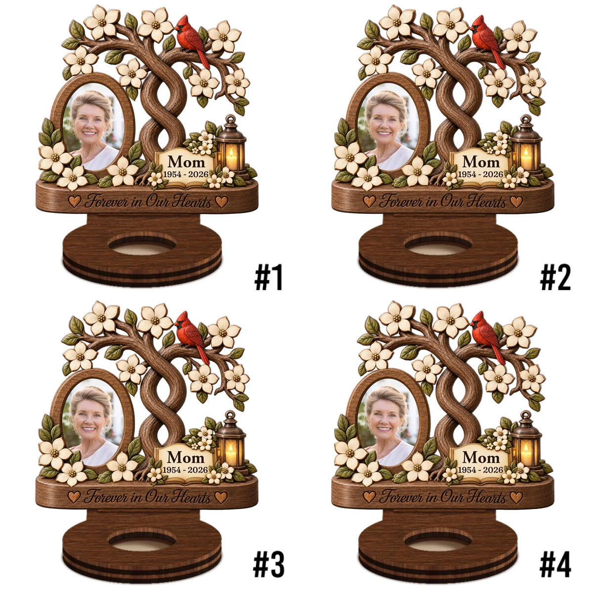 Our Angels Mom And Dad - Personalized Wooden Candle Holder
