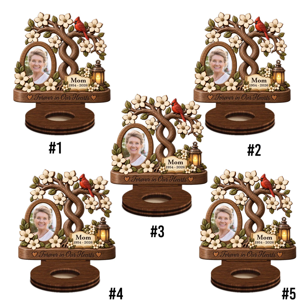 Our Angels Mom And Dad - Personalized Wooden Candle Holder