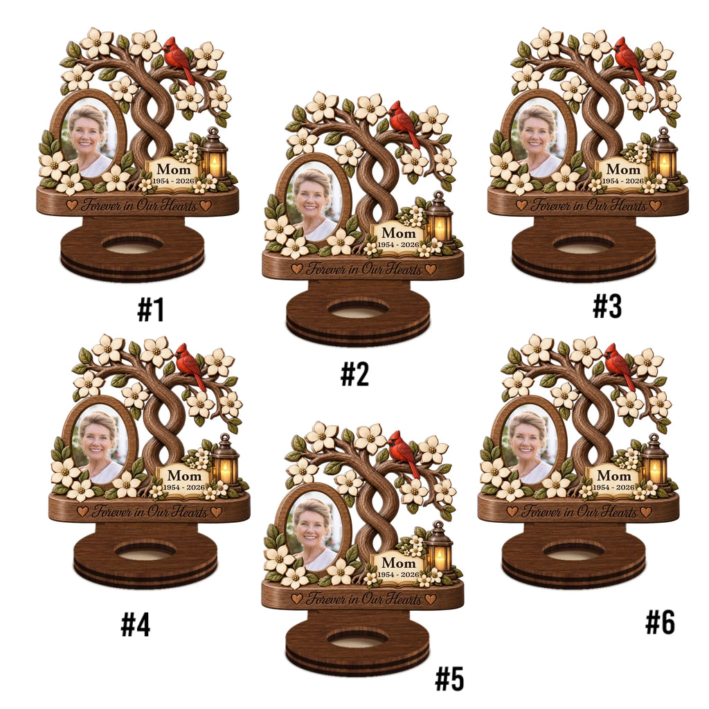 Our Angels Mom And Dad - Personalized Wooden Candle Holder