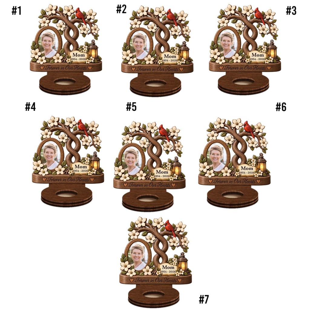 Our Angels Mom And Dad - Personalized Wooden Candle Holder