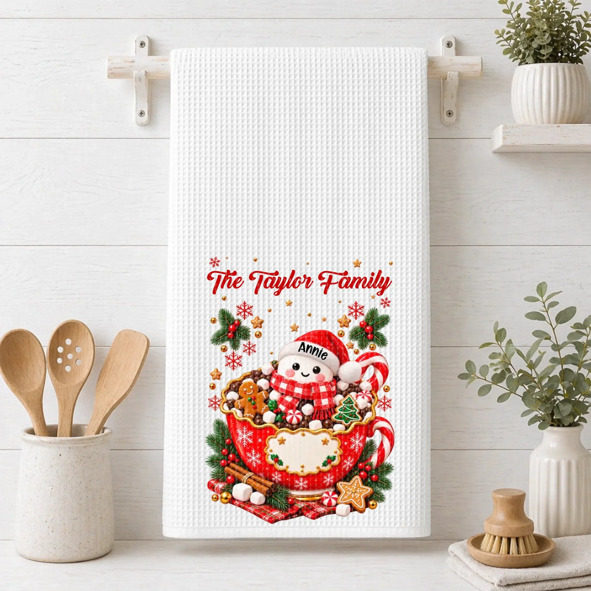 Hot Cocoa Family - Personalized Kitchen Towel