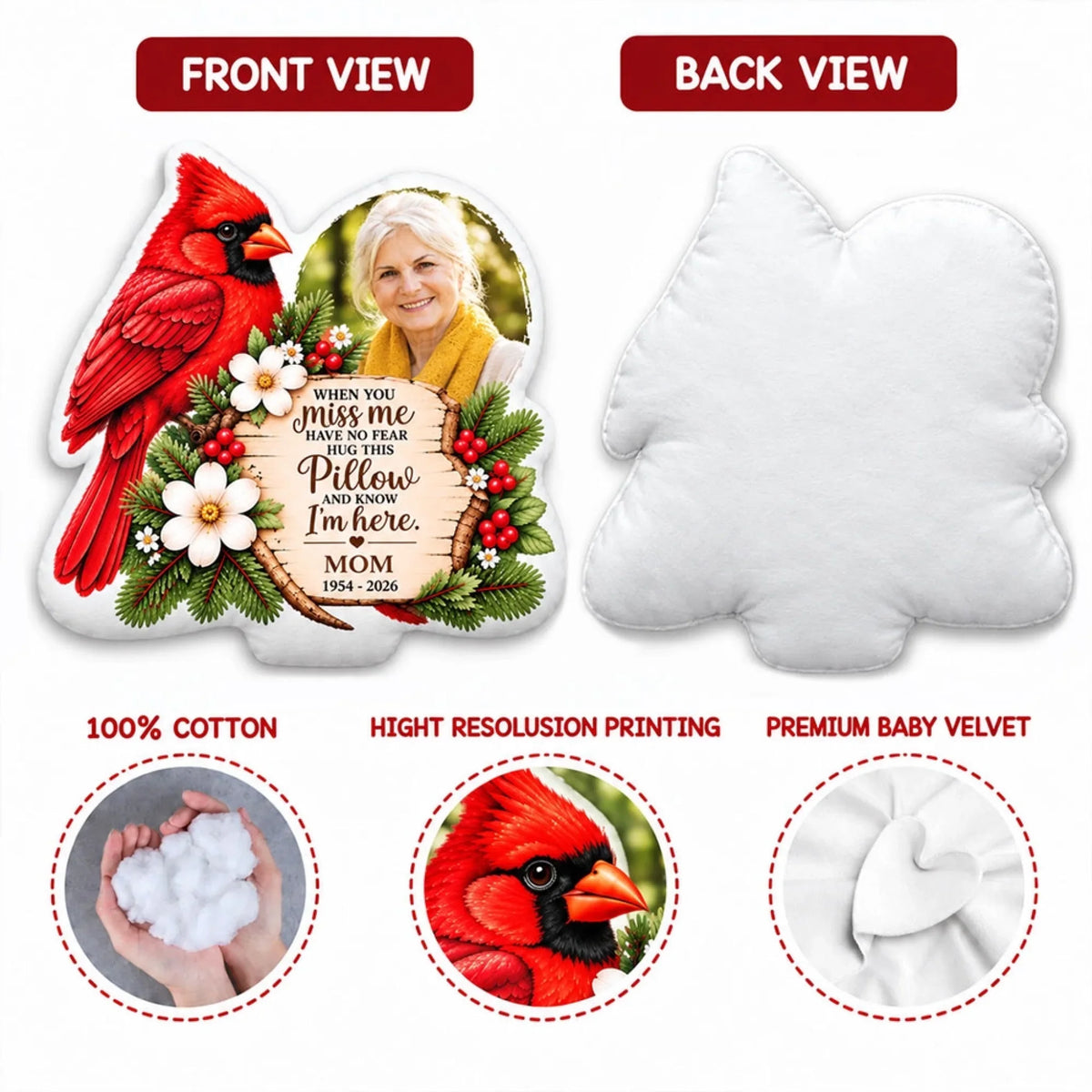 When You Miss Me - Personalized Shaped Pillow