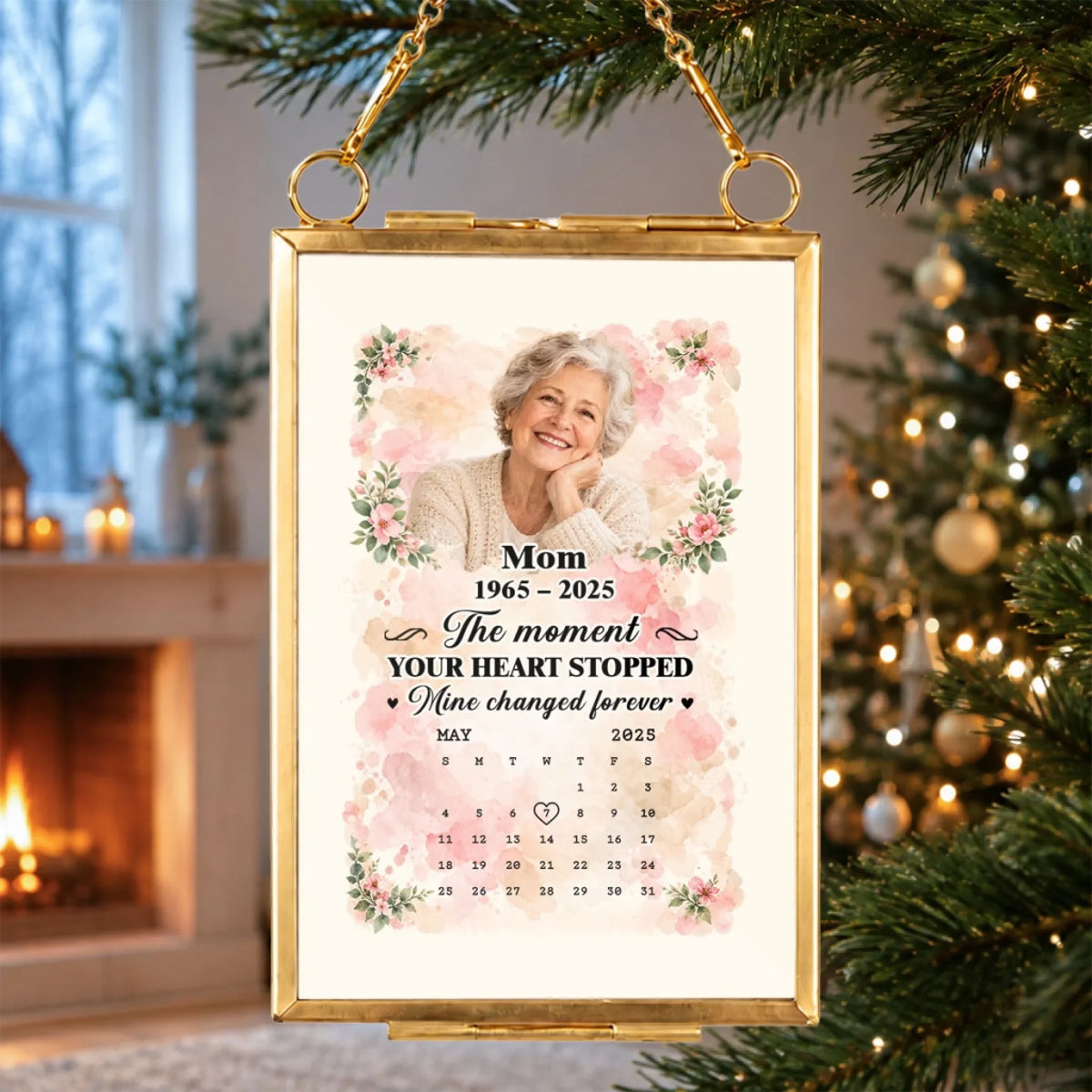 Forever In Bloom - Personalized Metal Frame Ornament