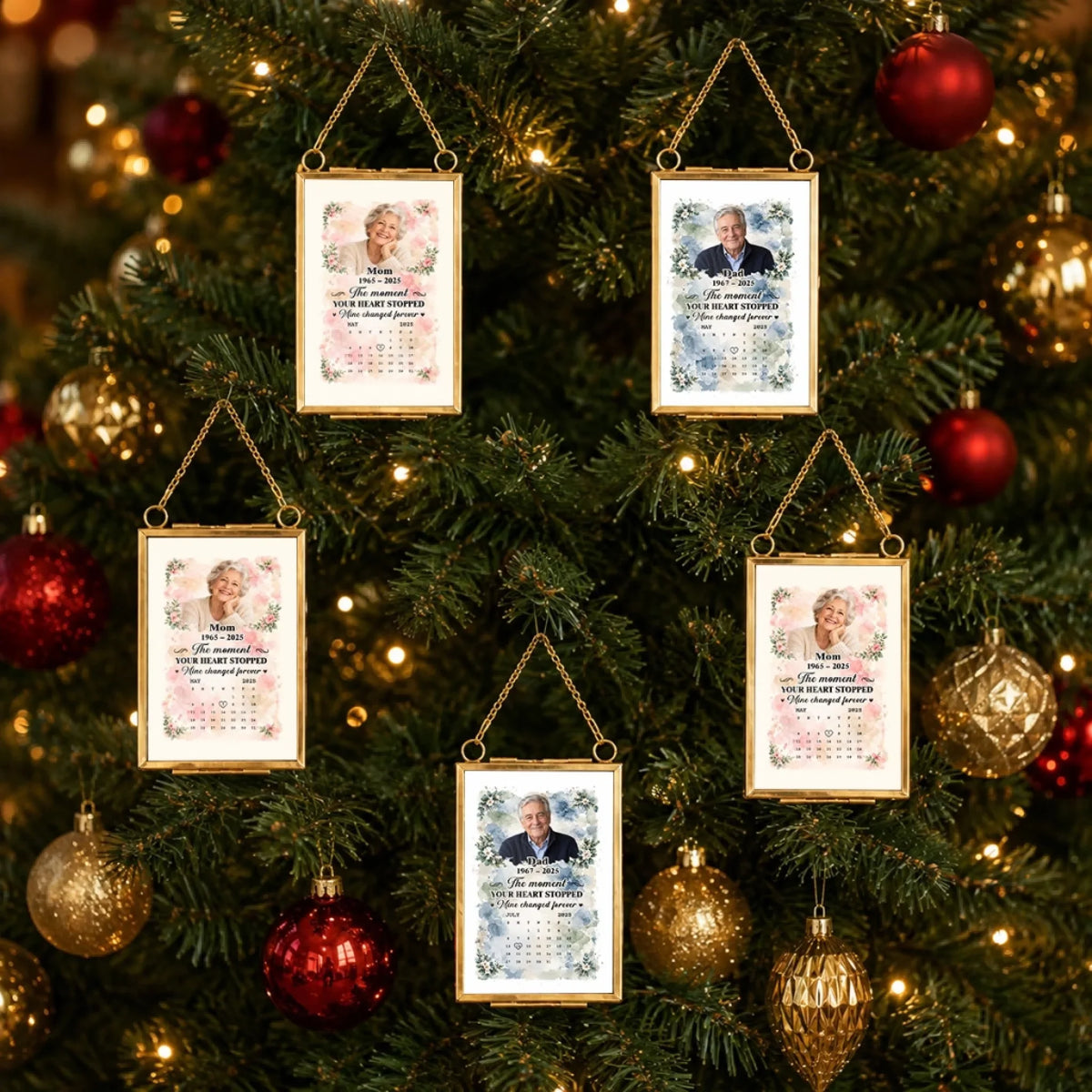Forever In Bloom - Personalized Metal Frame Ornament