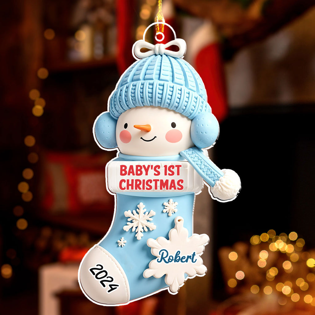 Custom Baby First Christmas Ornament for New Parents •  First Christmas - Personalized Acrylic Ornament