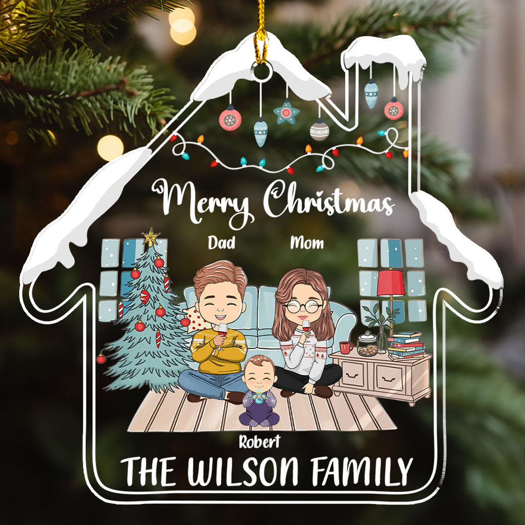 Custom Family Ornament, Christmas Gift for Family Members •  Very Merry Christmas - Personalized Acrylic Ornament