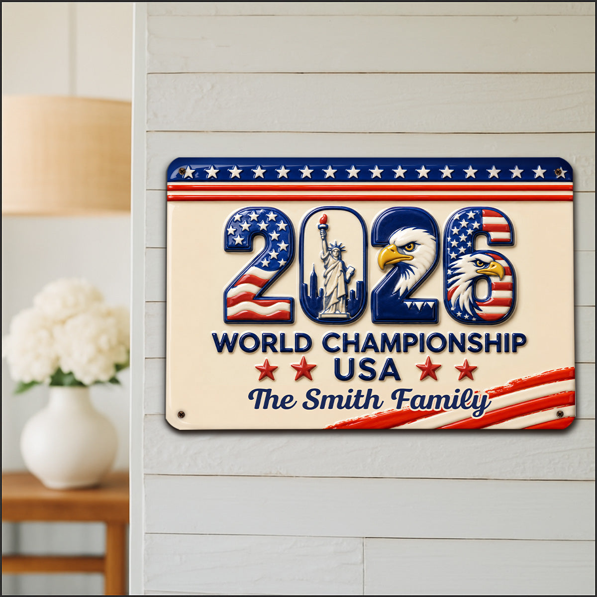 Custom 3D Home & Wall Decor, Birthday & Christmas Gift • World Championship - Personalized 3D Inflated Effect Metal Sign