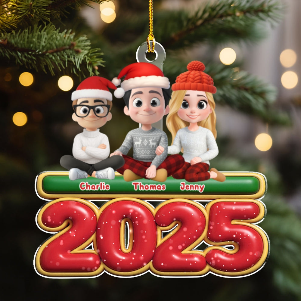 Custom Family Ornament, Christmas Gift for Family Members •  We And Our Kids Pet Version - Personalized Acrylic Ornament