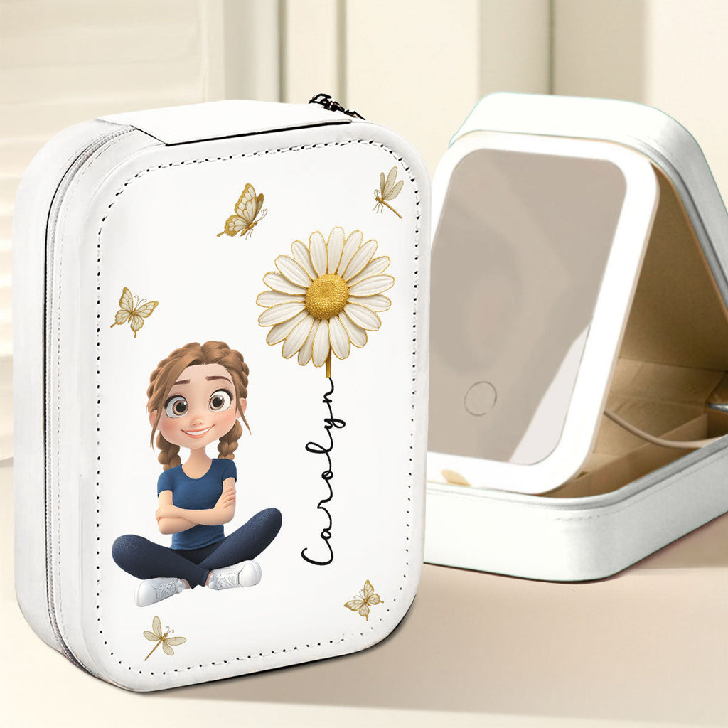 Floral Soul - Personalized Jewelry Box With LED Mirror