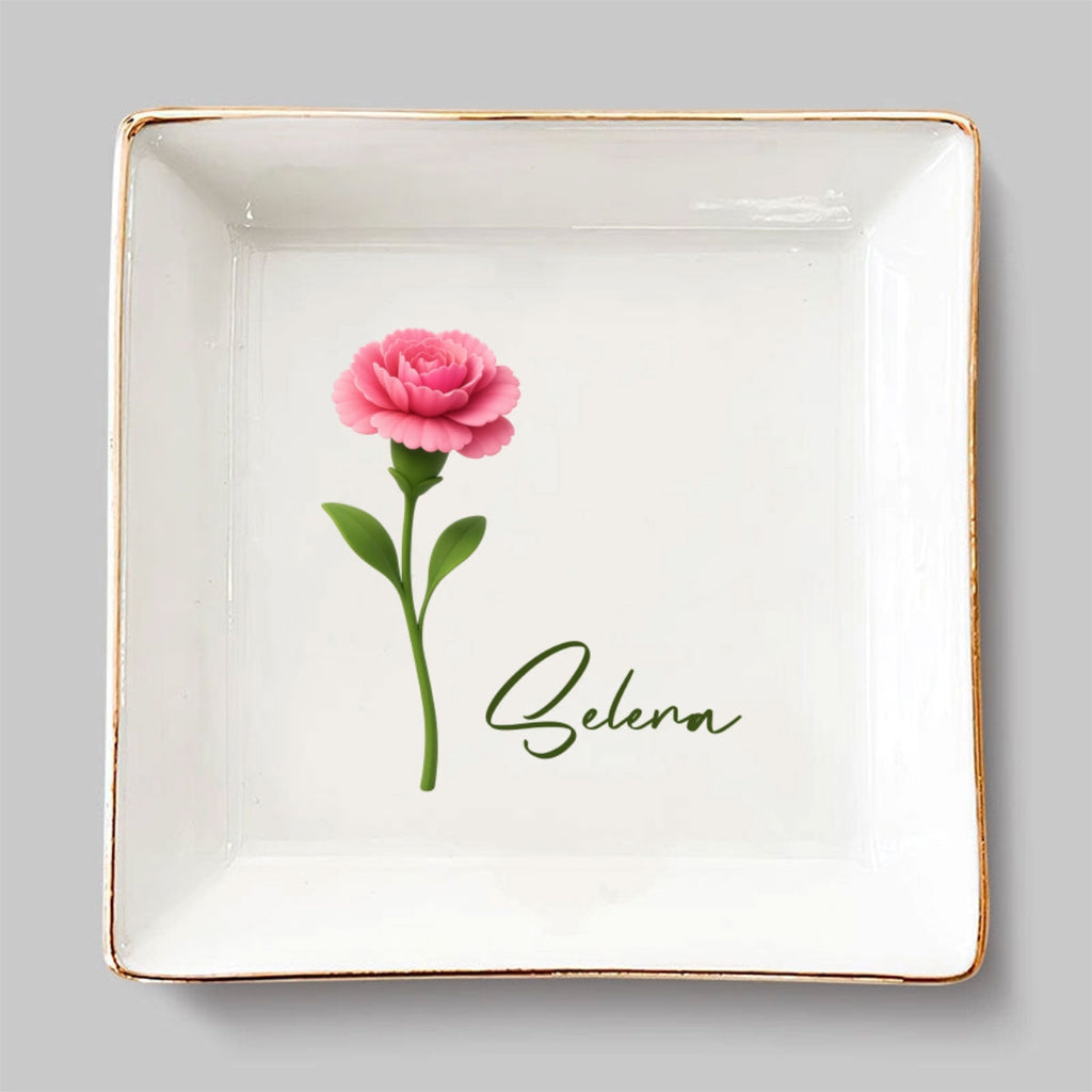 Custom Bestie Trinket Dish, Birthday Christmas Gift For Best Friend • Friends Are Flowers That Never Fade 2 - Personalized Jewelry Dish
