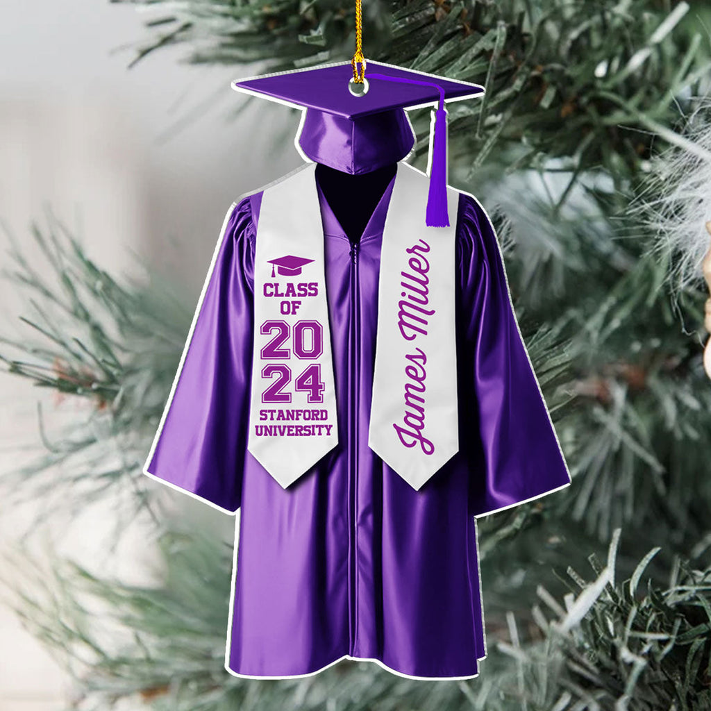 Custom Family Ornament, Christmas Gift for Family Members •  Happy Graduation 2024 - Personalized 3D Effect Acrylic Ornament
