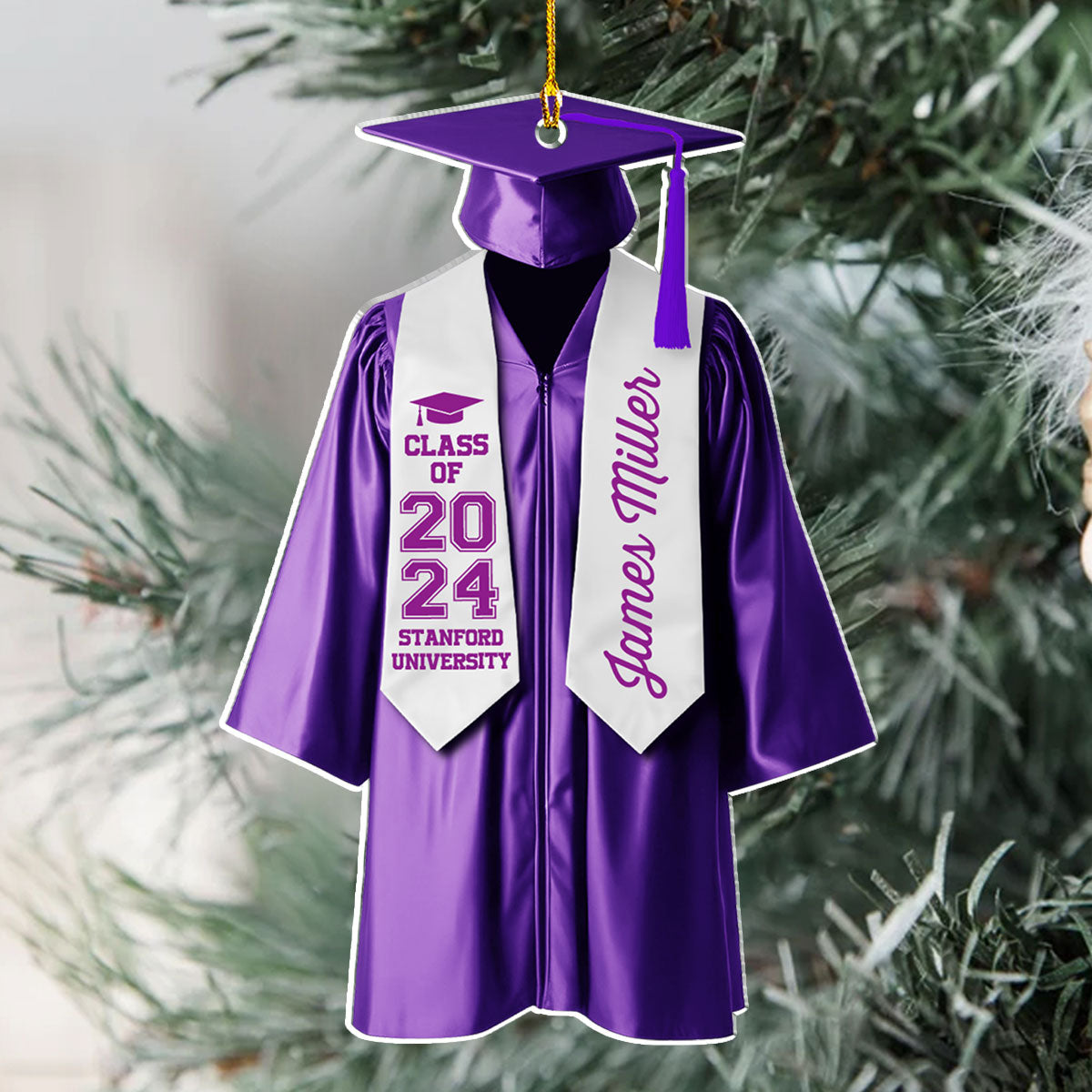 Custom Family Ornament, Christmas Gift for Family Members •  Happy Graduation 2024 - Personalized 3D Effect Acrylic Ornament