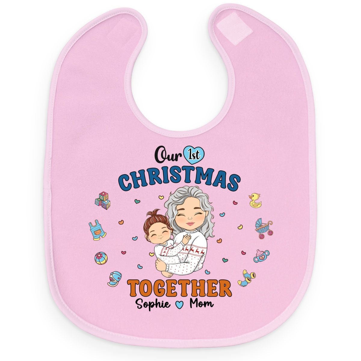 1st Mothers Day Together - Personalized Baby Bib