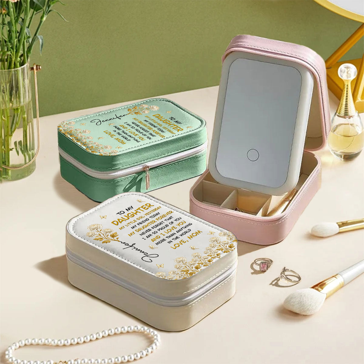 The Most Beautiful Chapters - Personalized Jewelry Box With LED Mirror