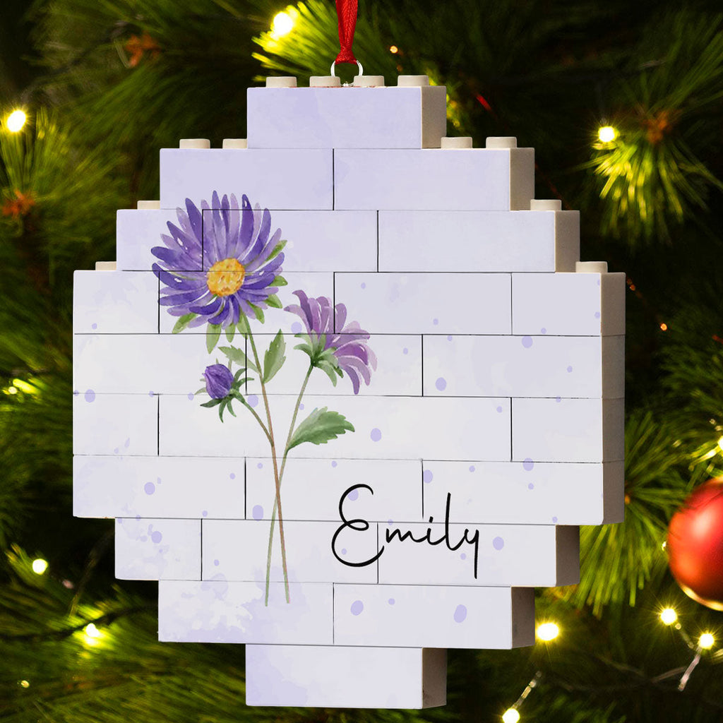 Custom Friendship Christmas Ornament, Best Friend Gift •  Flower Garden - Personalized Puzzle Ornament