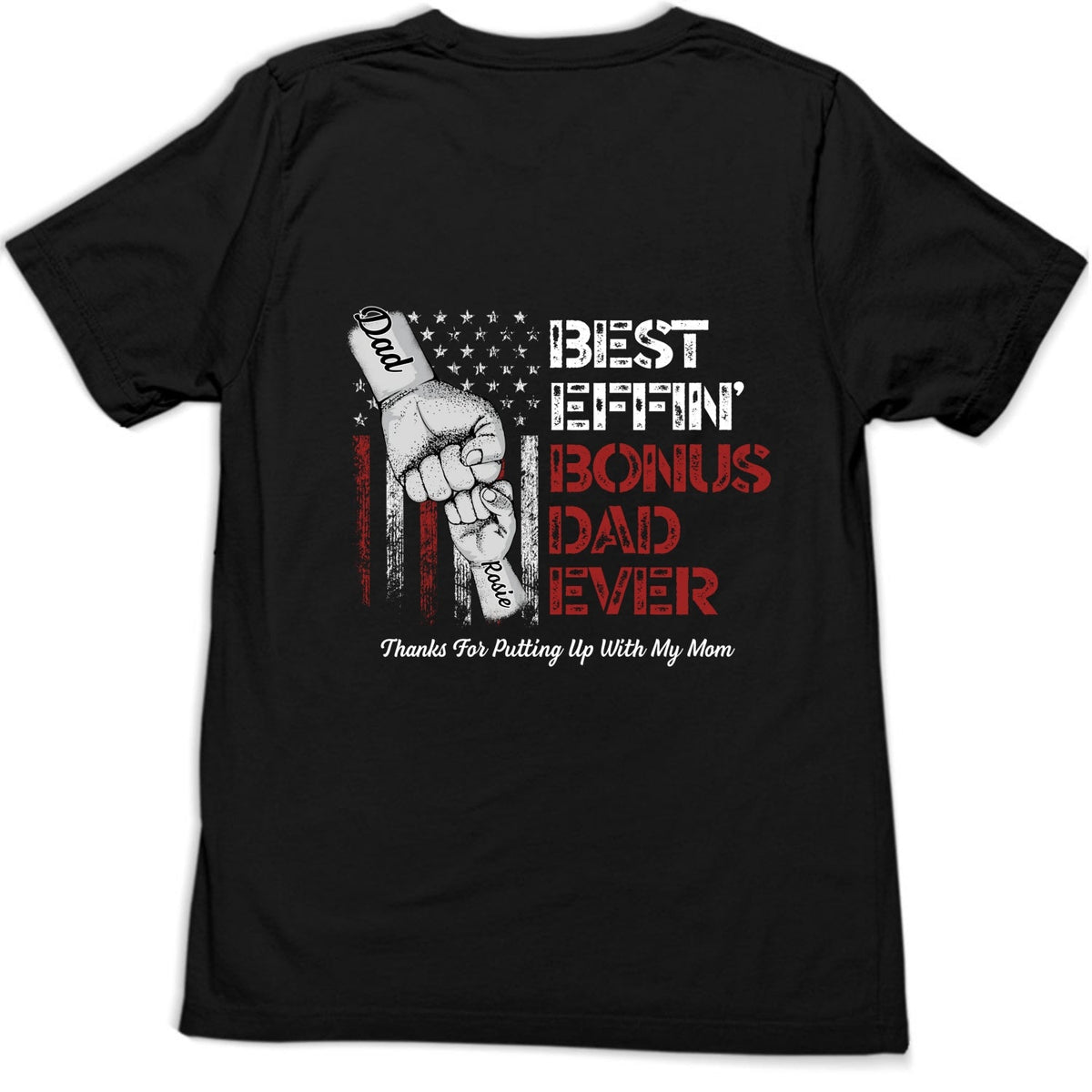 Custom Christmas & Birthday Keepsake Gift • Best Bonus Dad Ever - Personalized Shirt
