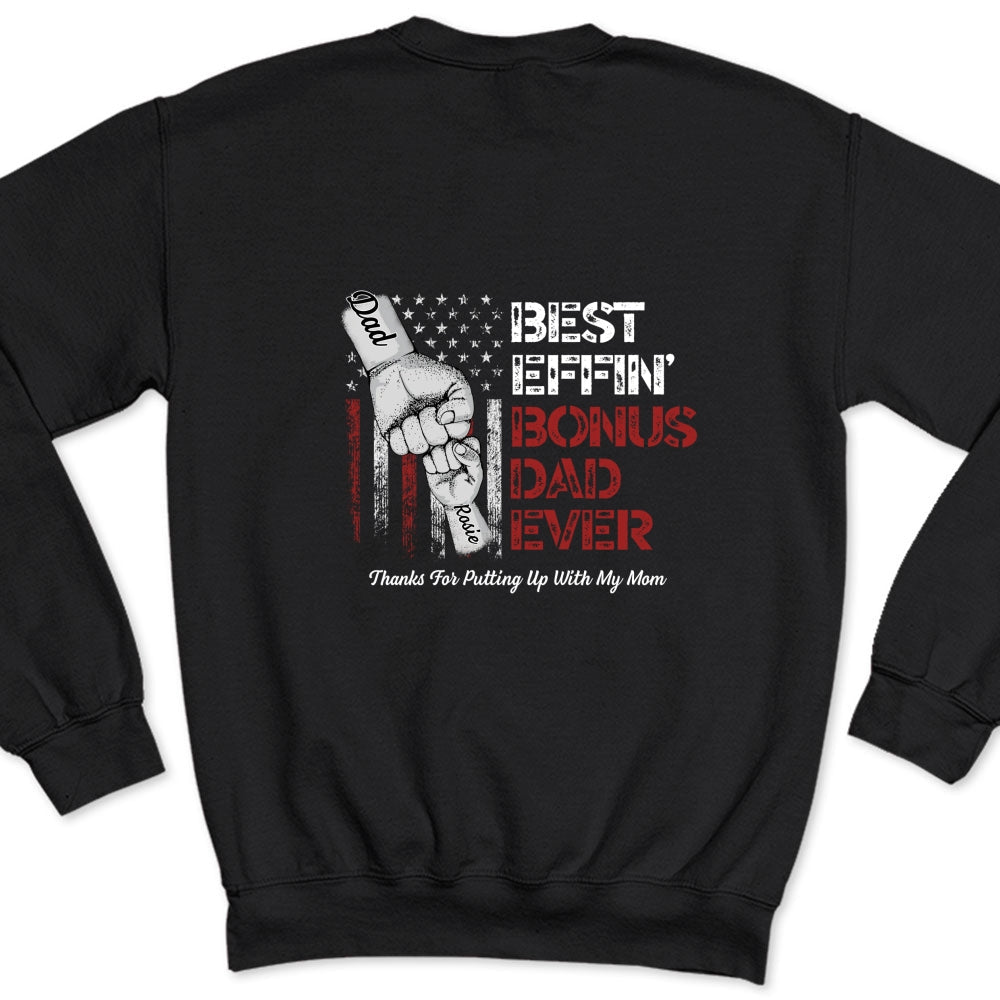 Custom Christmas & Birthday Keepsake Gift • Best Bonus Dad Ever - Personalized Shirt