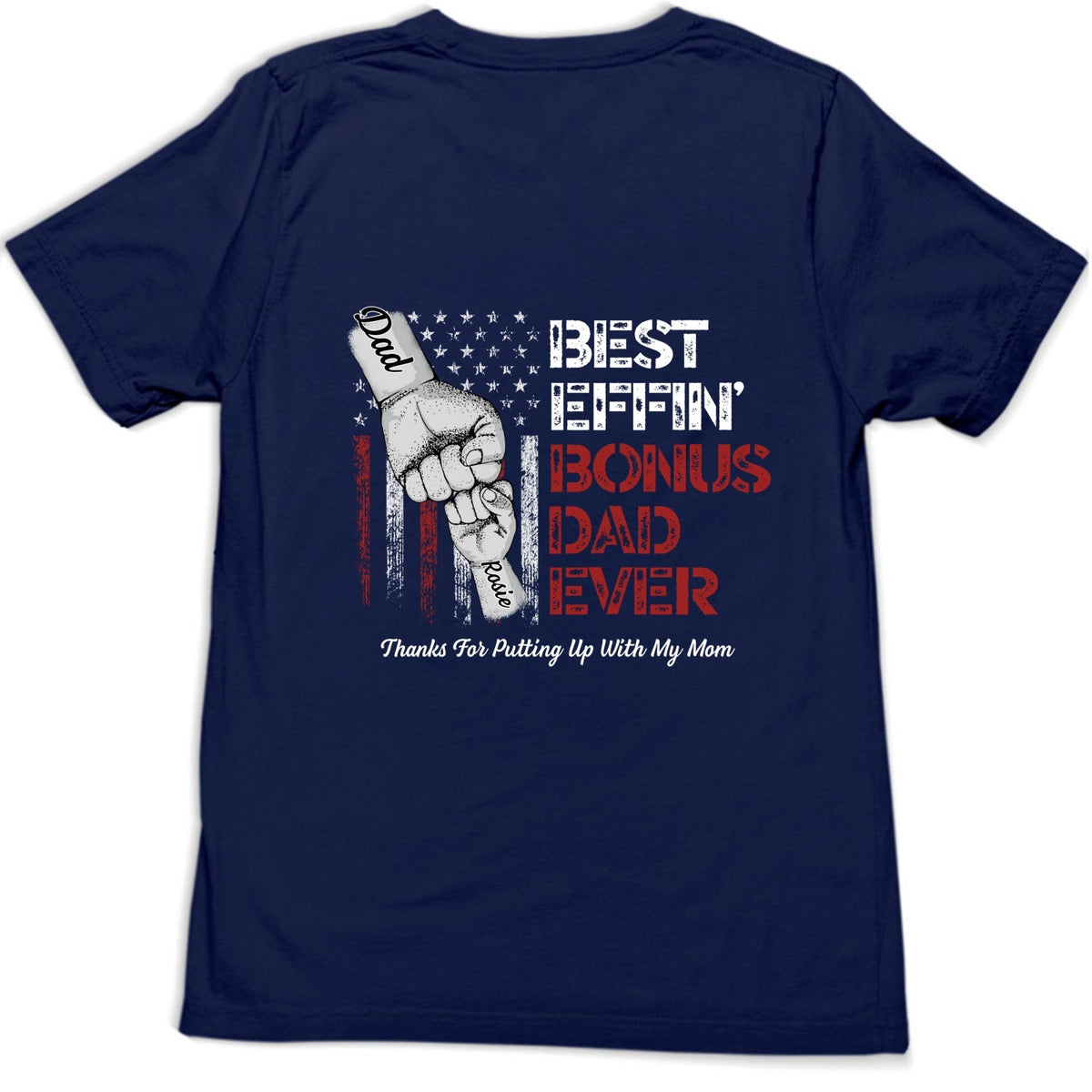 Custom Christmas & Birthday Keepsake Gift • Best Bonus Dad Ever - Personalized Shirt