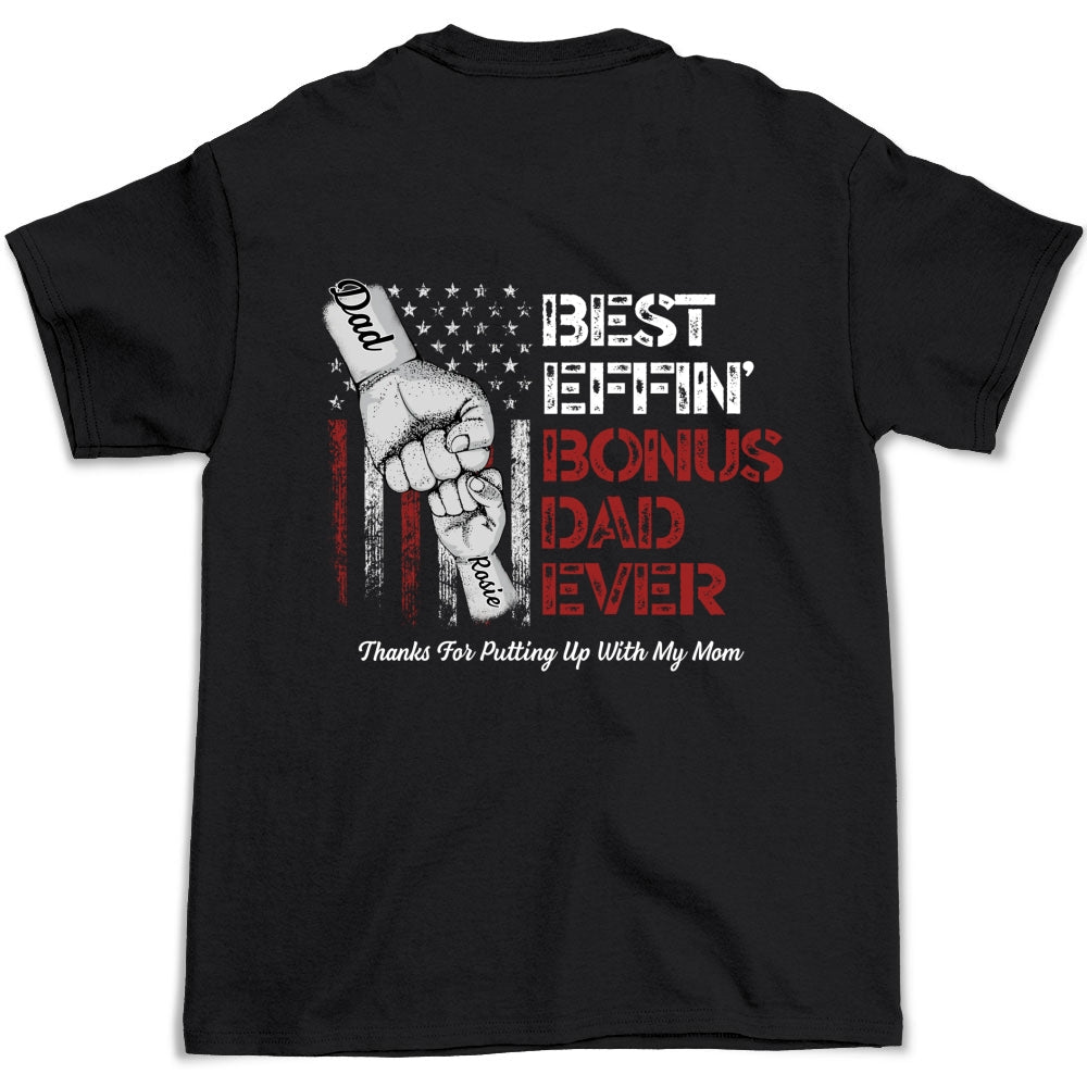 Custom Christmas & Birthday Keepsake Gift • Best Bonus Dad Ever - Personalized Shirt