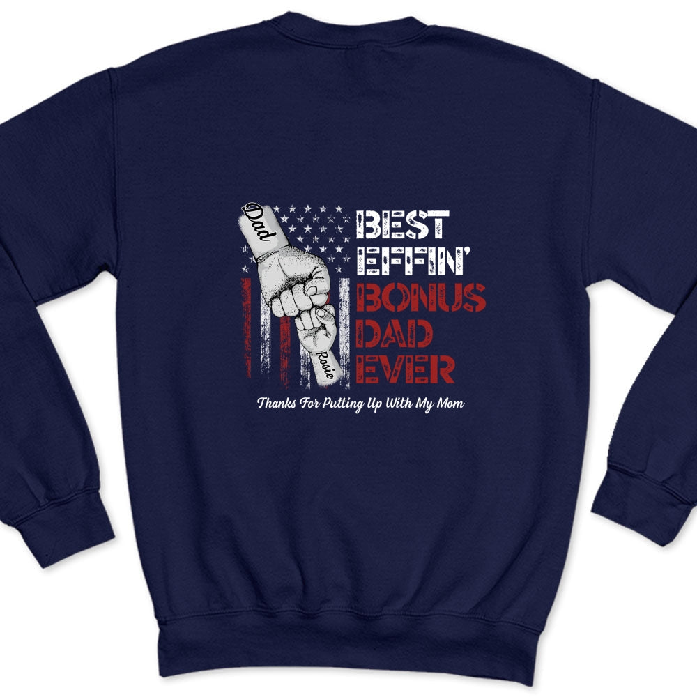 Custom Christmas & Birthday Keepsake Gift • Best Bonus Dad Ever - Personalized Shirt