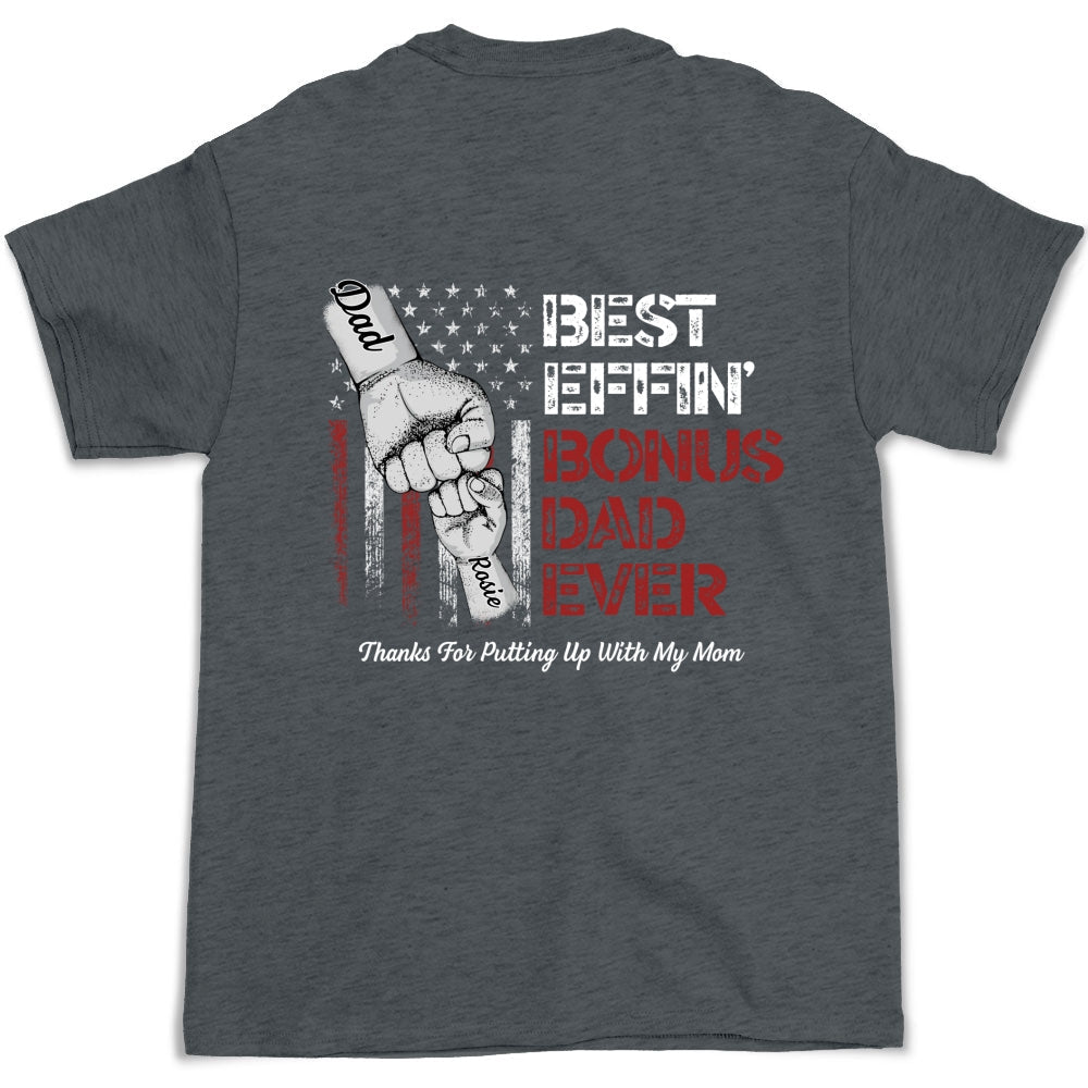 Custom Christmas & Birthday Keepsake Gift • Best Bonus Dad Ever - Personalized Shirt