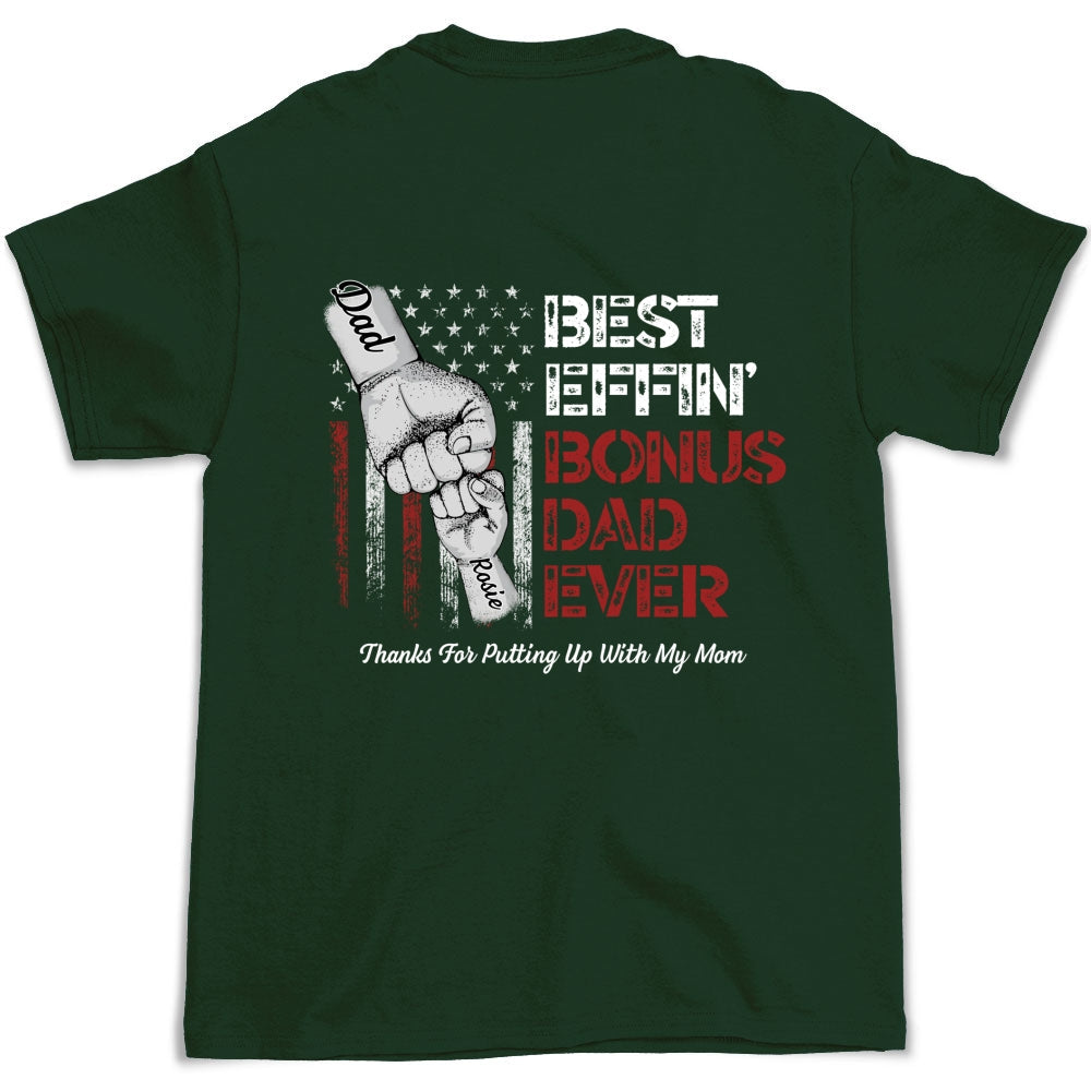 Custom Christmas & Birthday Keepsake Gift • Best Bonus Dad Ever - Personalized Shirt