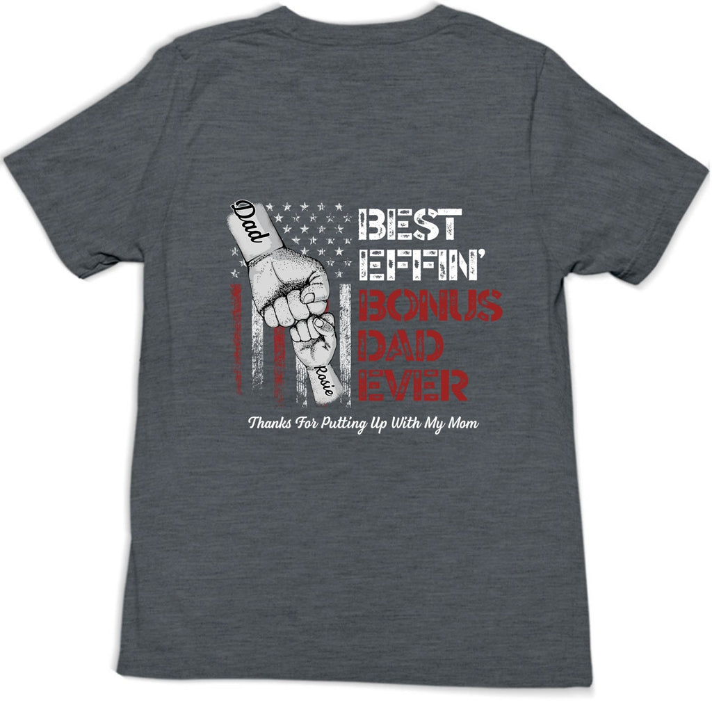Custom Christmas & Birthday Keepsake Gift • Best Bonus Dad Ever - Personalized Shirt