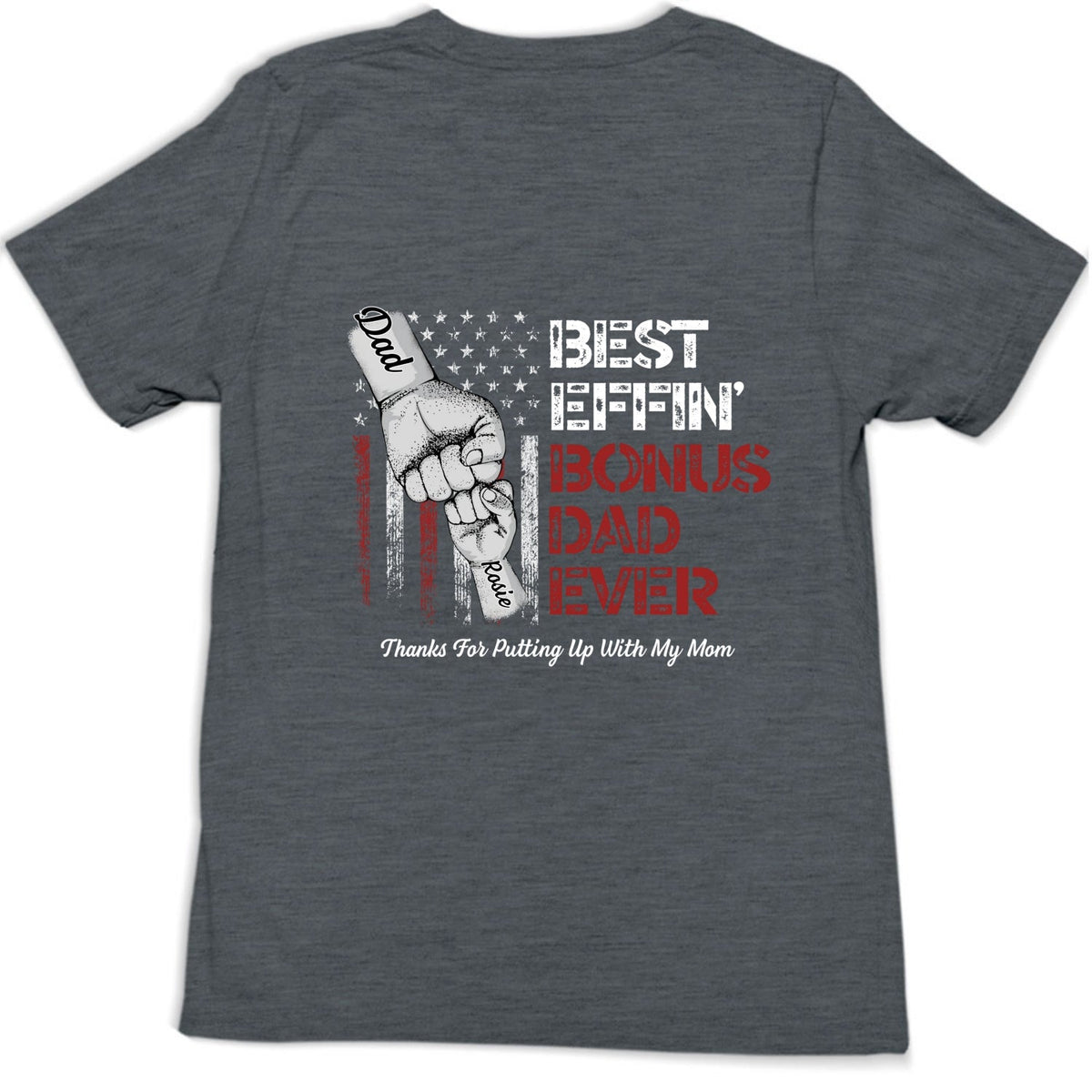 Custom Christmas & Birthday Keepsake Gift • Best Bonus Dad Ever - Personalized Shirt
