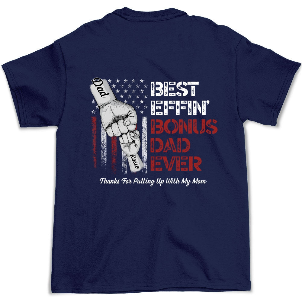 Custom Christmas & Birthday Keepsake Gift • Best Bonus Dad Ever - Personalized Shirt