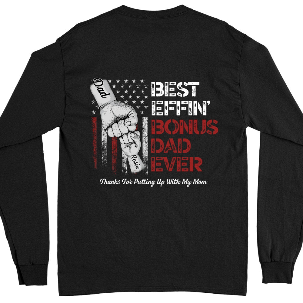 Custom Christmas & Birthday Keepsake Gift • Best Bonus Dad Ever - Personalized Shirt