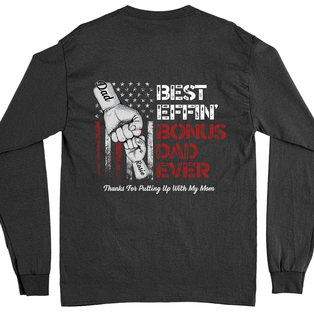 Custom Christmas & Birthday Keepsake Gift • Best Bonus Dad Ever - Personalized Shirt