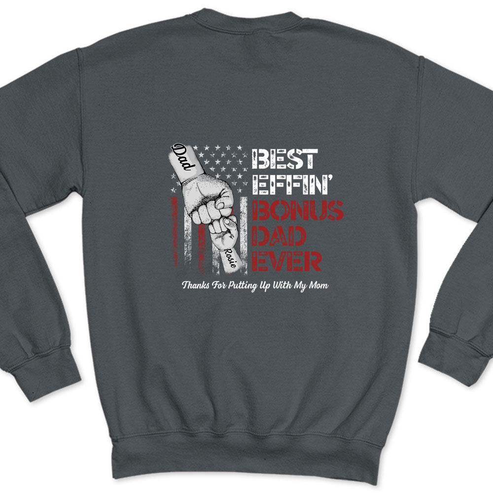 Custom Christmas & Birthday Keepsake Gift • Best Bonus Dad Ever - Personalized Shirt