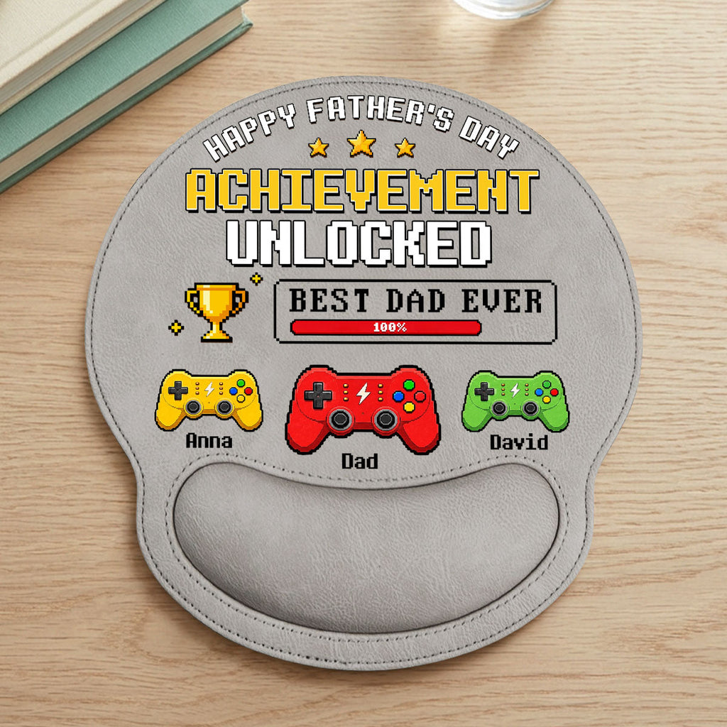 Achievement Unlocked - Personalized Leather Mouse Pad
