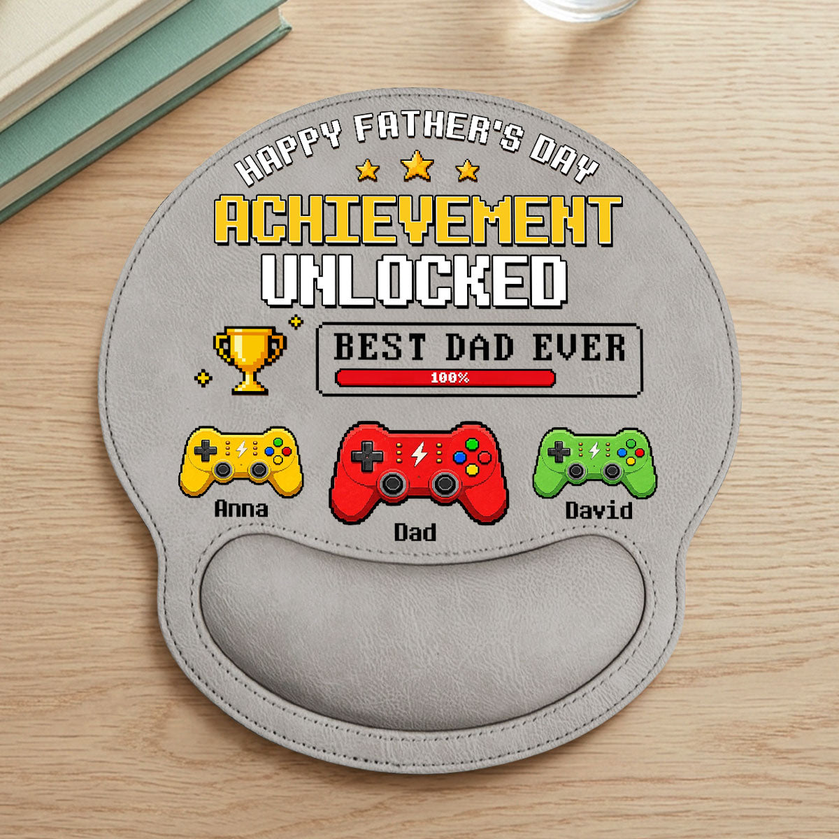 Achievement Unlocked - Personalized Leather Mouse Pad