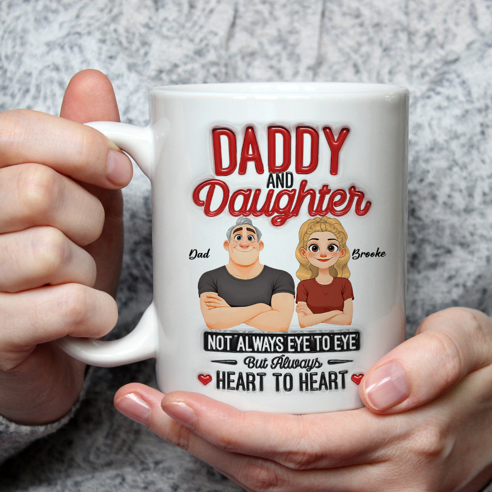 Custom Mother's Day Gift for Daughter • Forever Dad Daughter Love - Personalized 3D Inflated Effect Mug