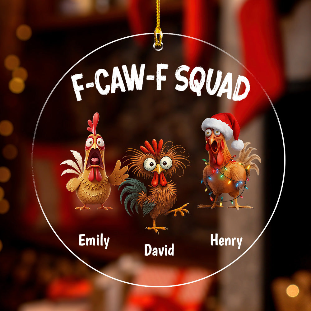 Custom Coworker Christmas Ornament, Team Appreciation Gift •  FCAWF Squad - Personalized Acrylic Ornament