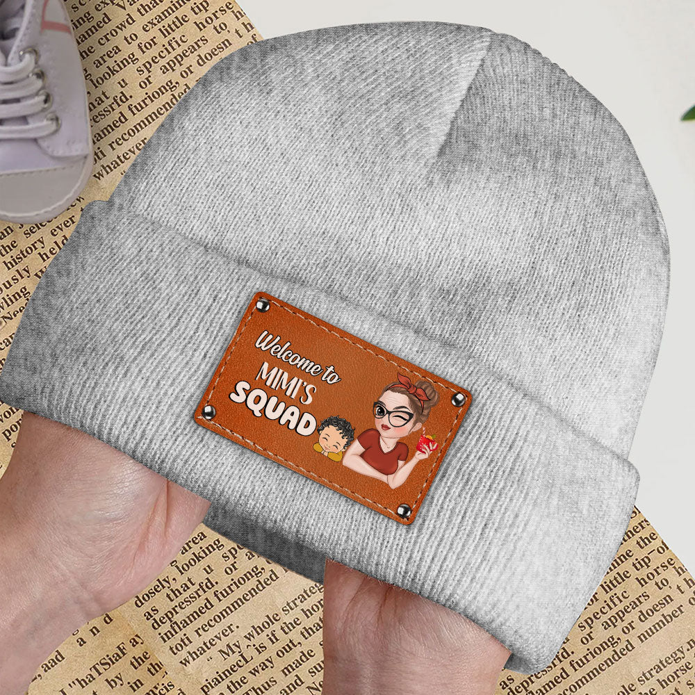 Custom Newborn Baby Beanie, Christmas Birthday Gift • Welcome To Grandmas Squad - Personalized Beanie