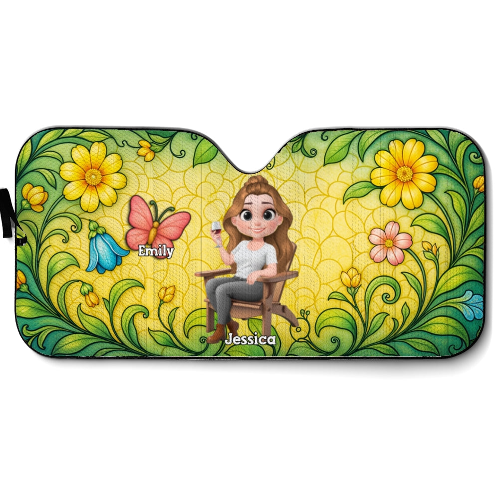 Butterfly Grandma - Personalized Car Sunshade