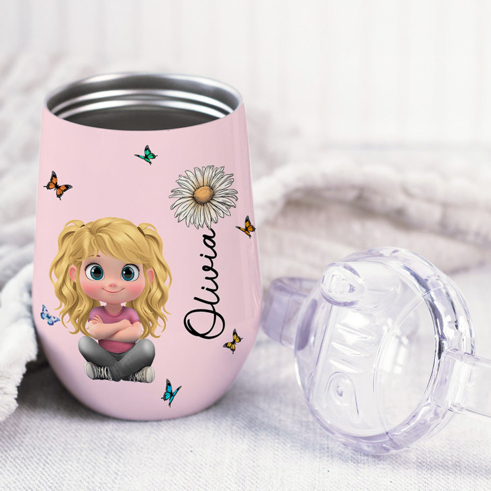 Floral Soul - Personalized Sippy Cup With Handles