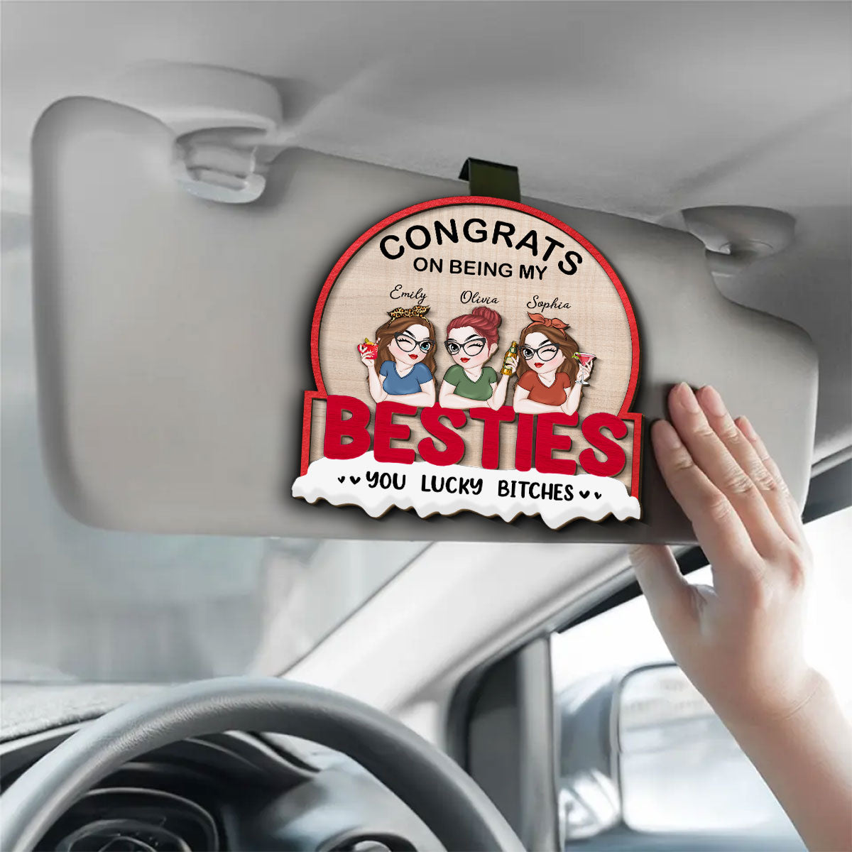 Always Besties - Personalized Car Visor Clip