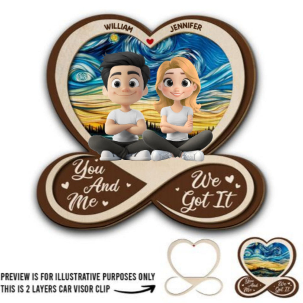How Much I Love You - Personalized Car Visor Clip