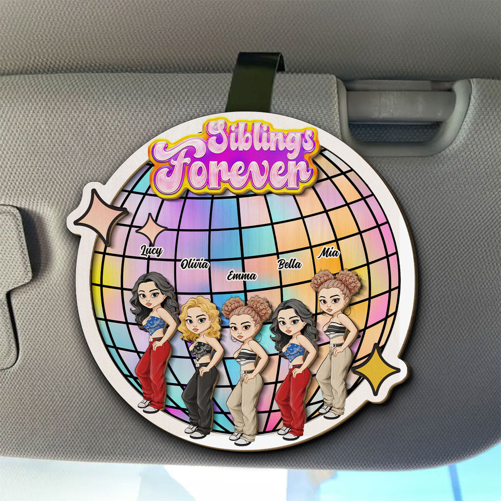 Besties Forever Version 3 - Personalized Car Visor Clip