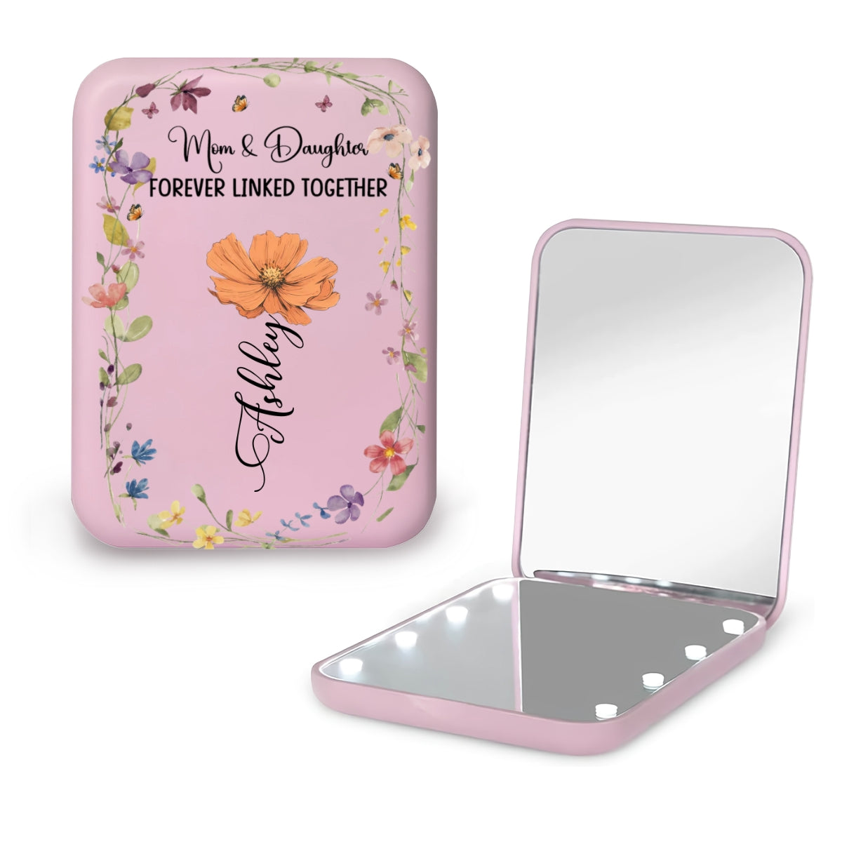 Forever Linked Together - Personalized LED Pocket Mirror