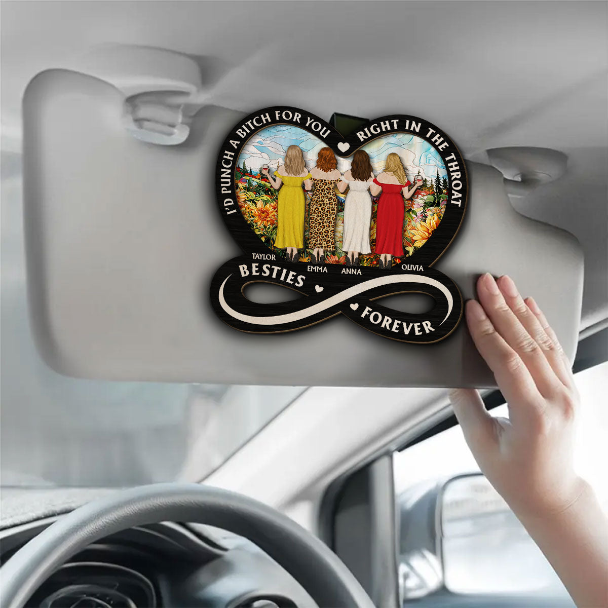 Heartfelt Friendship Forever - Personalized Car Visor Clip