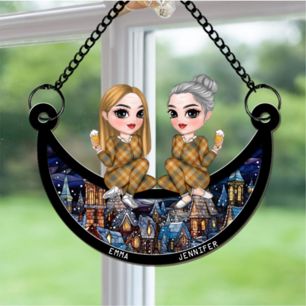 Custom Christmas Hanging Decor, for Best Friend, Friendship Gifts • Our Christmas - Personalized Suncatcher