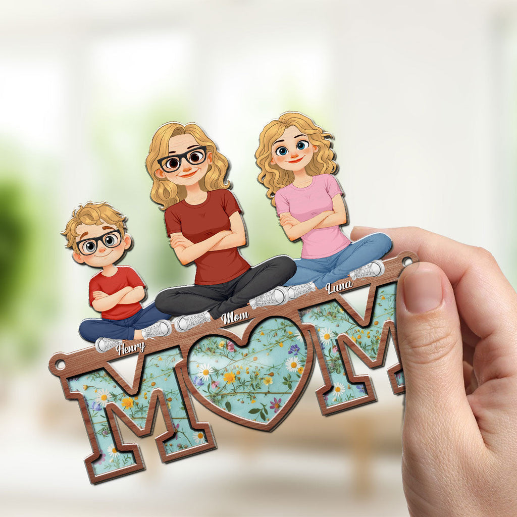 Custom Hanging Decor for Mom Daughter, Mother's Day Gifts • Wildflower Motherhood - Personalized Suncatcher