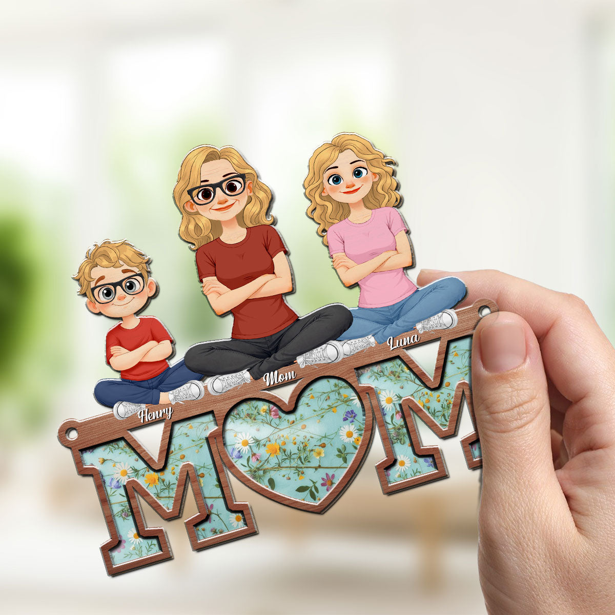 Custom Hanging Decor for Mom Daughter, Mother's Day Gifts • Wildflower Motherhood - Personalized Suncatcher